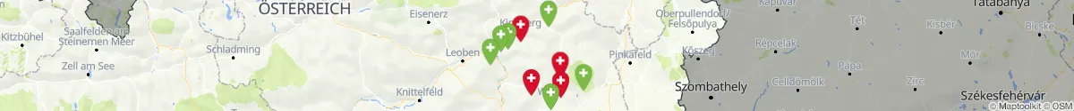 Kartenansicht für Apotheken-Notdienste in der Nähe von Gasen (Weiz, Steiermark)
